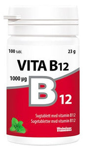 Vita B12 sugetabletter 1000 mcg (cyanocobalamin) - 100 stk.