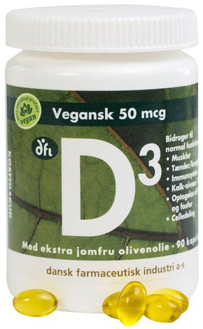 DFI Vegansk D3-vitamin 50 mcg - 90 kapsler